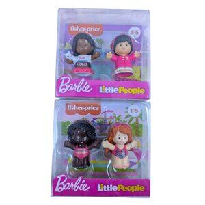 Fisher-Price Little People Barbie Sleepover & Swimming Figure Bundle Ages 1.5-5